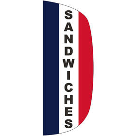 3' x 8' message flutter flag - sandwiches