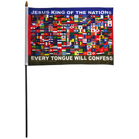 nations 12" x 18" stick flag