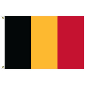 belgium 3' x 5' outdoor nylon flag w/ heading & grommets