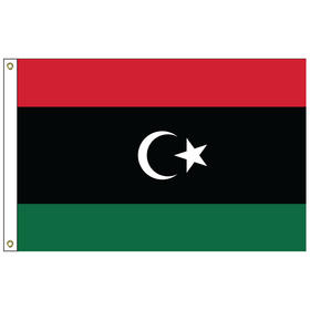 libya 3' x 5' outdoor nylon flag w/ heading & grommets