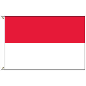 indonesia 2' x 3' outdoor nylon flag with heading and grommets