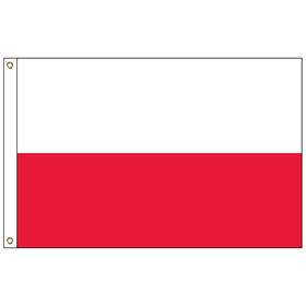 poland 2' x 3' outdoor nylon flag with heading and grommets