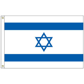 israel 3' x 5' outdoor nylon flag w/heading & grommets