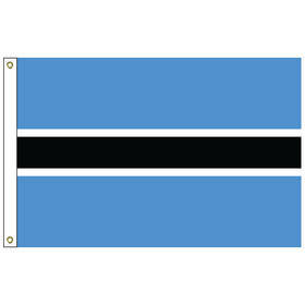 botswana 4' x 6' outdoor nylon flag w/ heading & grommets