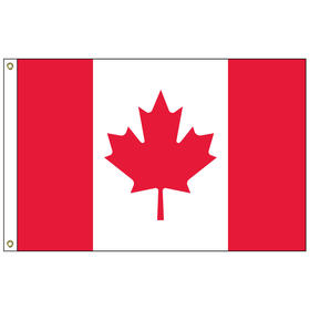 canada 2' x 3' outdoor nylon flag with heading and grommets