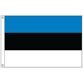 estonia 2' x 3' outdoor nylon flag with heading and grommets