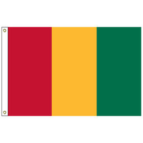 guinea 2' x 3' outdoor nylon flag with heading and grommets
