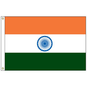 india 2' x 3' outdoor nylon flag with heading and grommets
