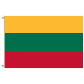 lithuania 2' x 3' outdoor nylon flag with heading and grommets