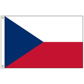 czech republic 3' x 5' outdoor nylon flag w/ heading & grommets