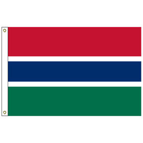 gambia 5' x 8' outdoor nylon flag w/ heading & grommets