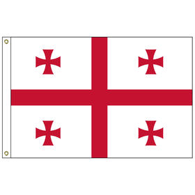 georgia 2' x 3' outdoor nylon flag with heading and grommets