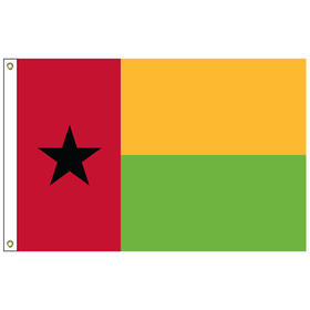guinea-bissau 2' x 3' outdoor nylon flag with heading and grommets