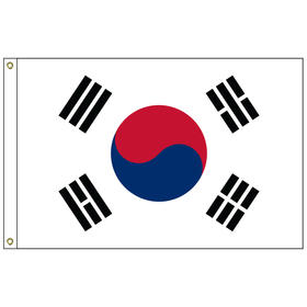 south korea 2' x 3' outdoor nylon flag with heading and grommets