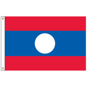 laos 2' x 3' outdoor nylon flag with heading and grommets