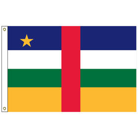 central african republic 3' x 5' outdoor nylon flag w/ heading & grommets