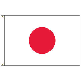 japan 3' x 5' outdoor nylon flag w/ heading & grommets