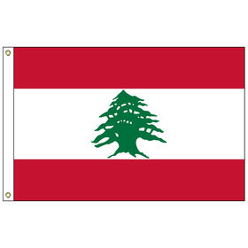 lebanon 3' x 5' outdoor nylon flag w/ heading & grommets