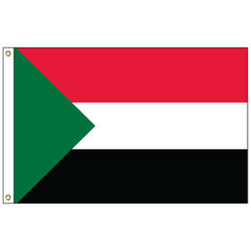 sudan 3' x 5' outdoor nylon flag w/ heading & grommets
