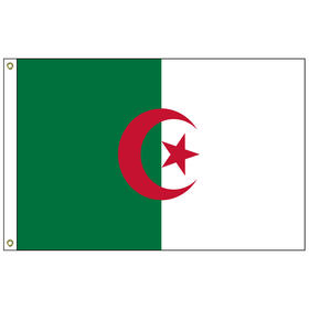 algeria 5' x 8' outdoor nylon flag w/ heading & grommets