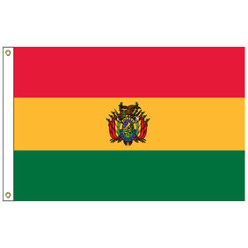bolivia w/ seal 5' x 8' outdoor nylon flag w/ heading & grommets
