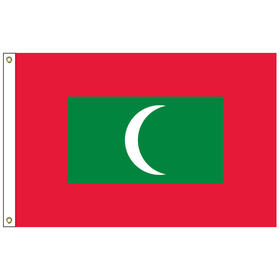 maldives 5' x 8' outdoor nylon flag w/ heading & grommets