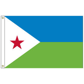 djibouti 2' x 3' outdoor nylon flag with heading and grommets