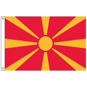 macedonia 2' x 3' outdoor nylon flag with heading and grommets