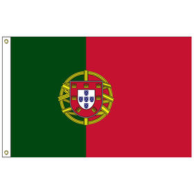 portugal 2' x 3' outdoor nylon flag with heading and grommets