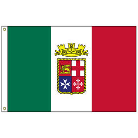 italian naval ensign 3' x 5' outdoor nylon flag w/ heading & grommets