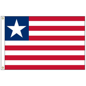liberia 5' x 8' outdoor nylon flag w/ heading & grommets
