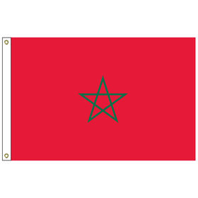 morocco 2' x 3' outdoor nylon flag with heading and grommets