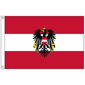 austria w/ seal 2' x 3' outdoor nylon flag w/ heading & grommets