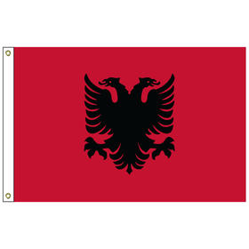 albania 3' x 5' outdoor nylon flag w/ heading & grommets