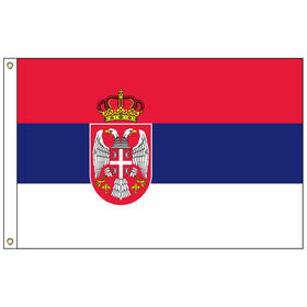 serbia w/ seal 5' x 8' outdoor nylon flag w/ heading & grommets