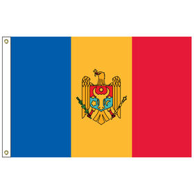 moldova 2' x 3' outdoor nylon flag with heading and grommets