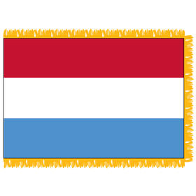 luxembourg 3' x 5' indoor nylon flag w/ pole sleeve & fringe