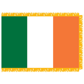 Ireland 4' x 6' Indoor Nylon Flag w/ Pole Sleeve & Fringe