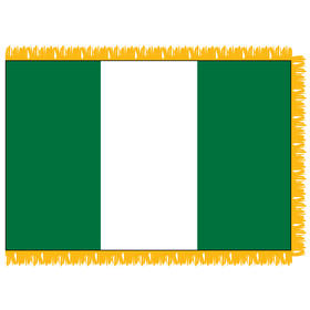 nigeria 3' x 5' indoor nylon flag w/ pole sleeve & fringe