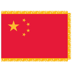 china 4' x 6' indoor flag w/ pole sleeve and fringe