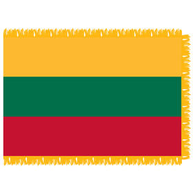 lithuania 4' x 6' indoor nylon flag w/ pole sleeve & fringe