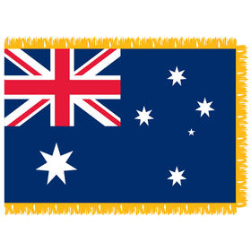 australia 3' x 5' indoor flag w/ pole sleeve & fringe
