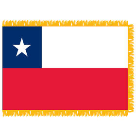 chile 3' x 5' indoor flag w/ pole sleeve & fringe
