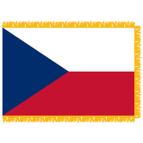 czech republic 3' x 5' indoor nylon flag w/ pole sleeve & fringe