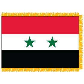 syria 3' x 5' indoor nylon flag w/ pole sleeve & fringe
