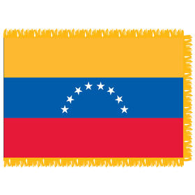 venezuela 3' x 5' indoor nylon flag w/ pole sleeve & fringe