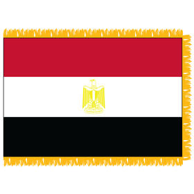 egypt 3' x 5' indoor nylon flag w/ pole sleeve & fringe