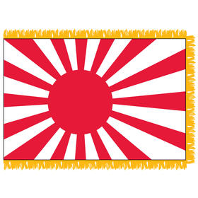 japanese naval ensign 3' x 5' indoor flag w/ pole sleeve & fringe