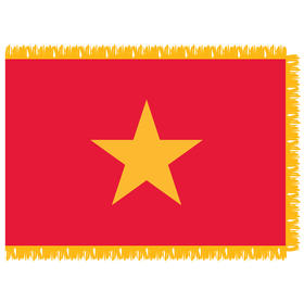 vietnam 4' x 6' indoor nylon flag w/ pole sleeve & fringe