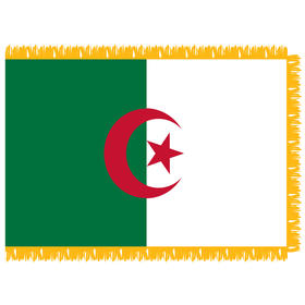 algeria 3' x 5' indoor flag w/ pole sleeve & fringe